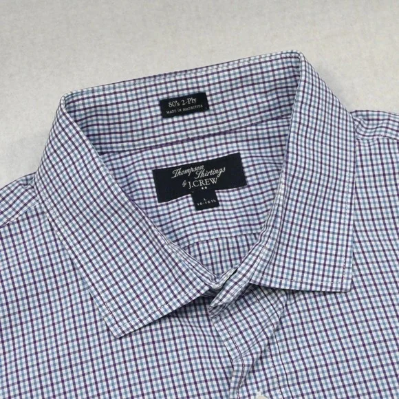 J.CREW Thompson Shirting Dress Shirt Plaid Long Sleeve Button Up Mens Large - Picture 6 of 10